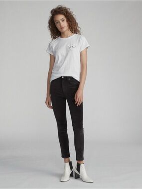 Rag & Bone - High Rise Velvet Skinny Black Jeans